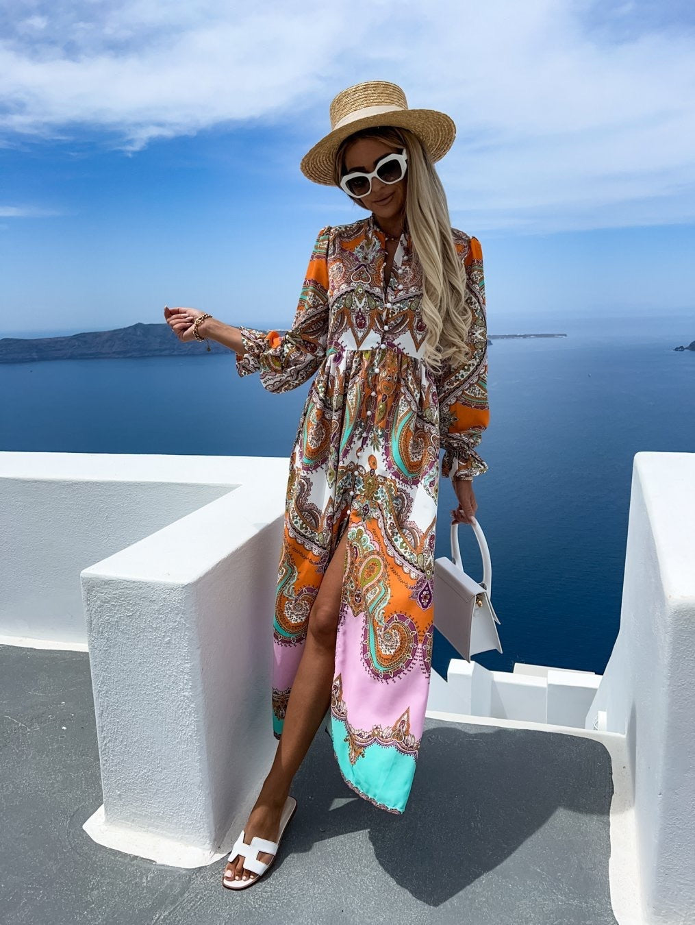 Women’s New Vintage Print Boho Dress – Timeless, Flowy & Effortless Charm.