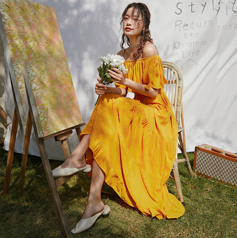 One-Shoulder Boho Beach Dress – Effortless, Flowy & Chic Summer Style.