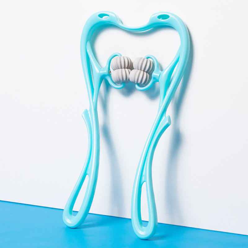 Multifunctional Six-Wheel Manual Neck Massager Roller – Pain Relief & Relaxation Tool.