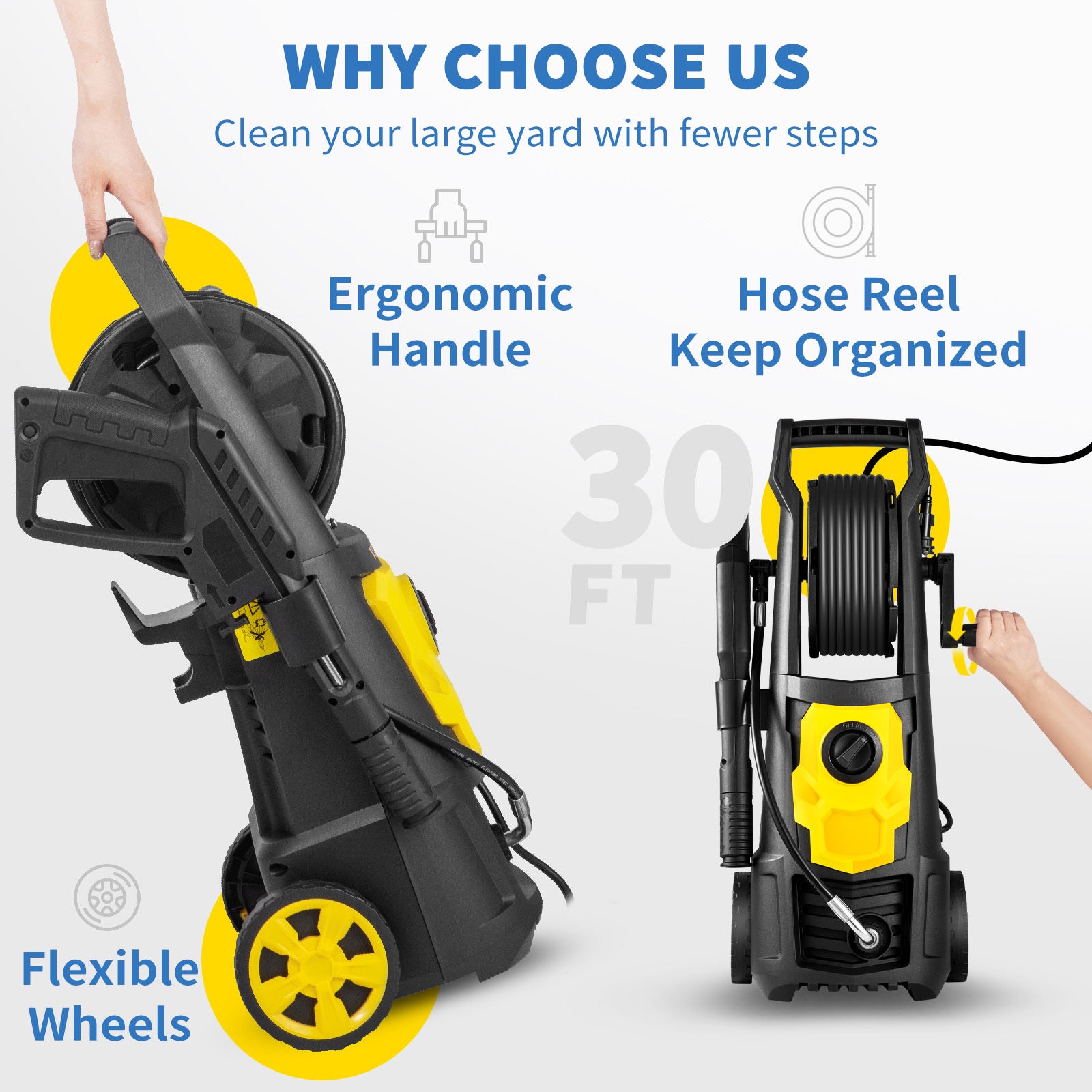 ⚡ VEVOR Electric Pressure Washer – 2000 PSI 1.76 GPM Portable Power Washer with Foam Cannon.