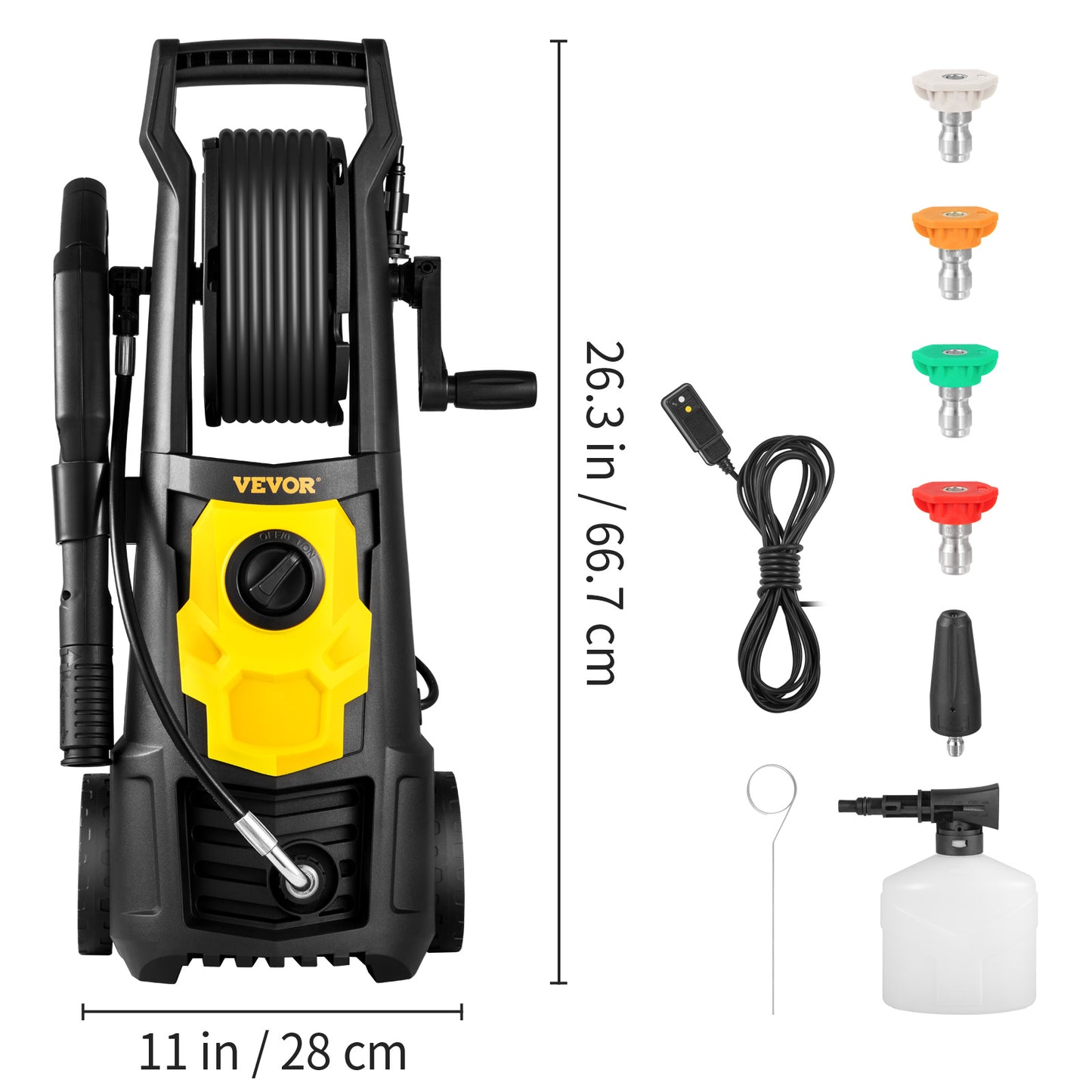 ⚡ VEVOR Electric Pressure Washer – 2000 PSI 1.76 GPM Portable Power Washer with Foam Cannon.