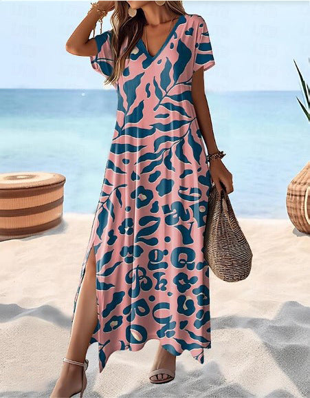 High Waist Floral Print Maxi Skirt – Elegant Boho Summer Skirt for Women.