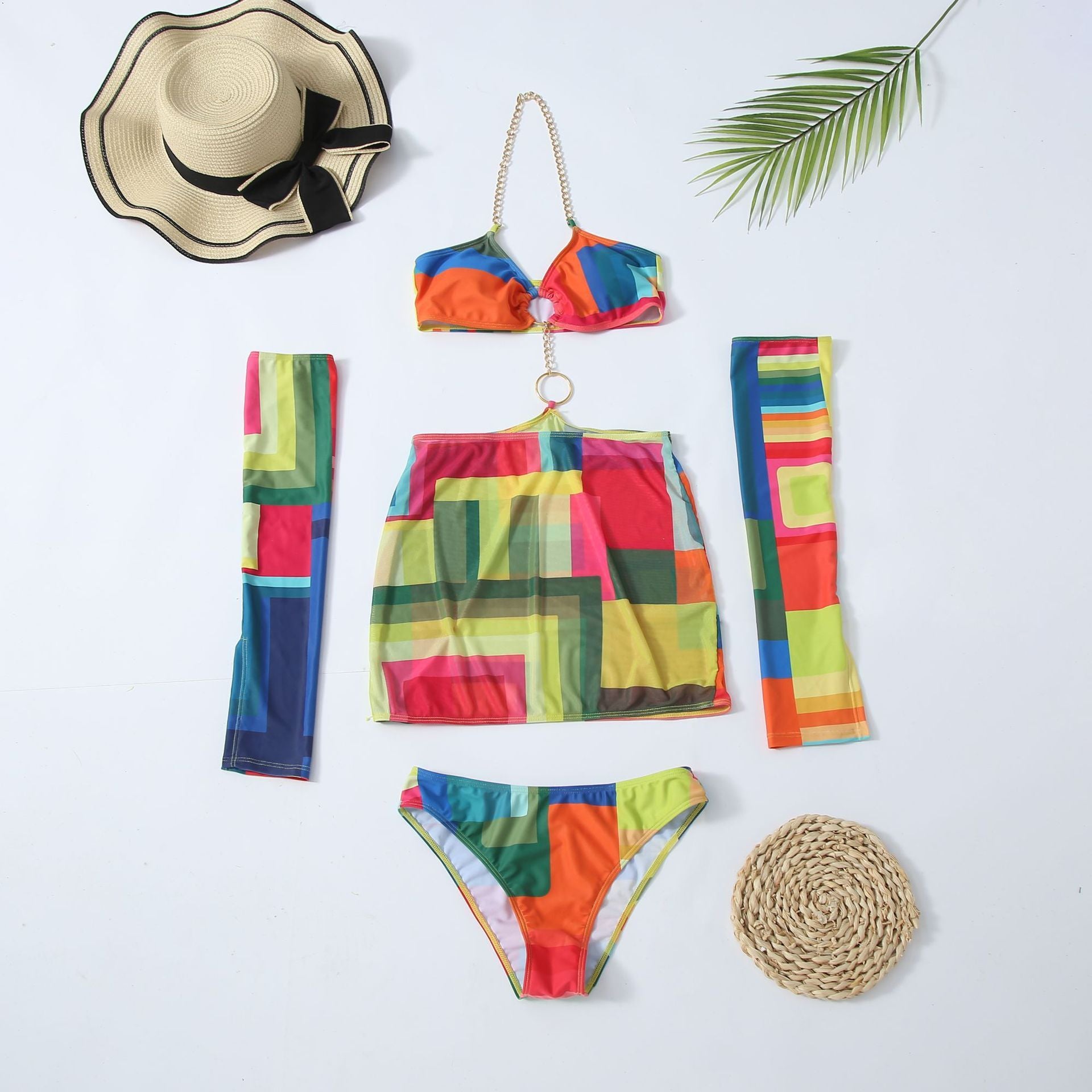 Women’s Sexy Bikini Three-Piece Set – Long Sleeve & Chic Two-Piece Swimsuit for Bold Beach Style.