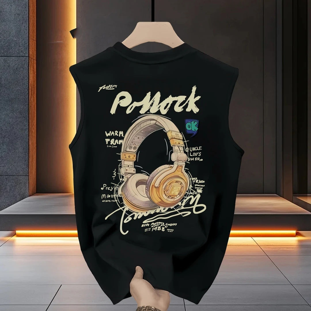 Men’s Sleeveless T-Shirt Jacket – Lightweight Casual Summer Vest Top.