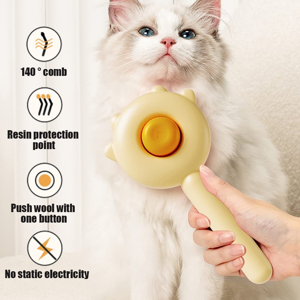 Pet Hair Cleaner & Grooming Brush | Cat & Dog Brush with Release Button for Long & Short Hair - Bright Starz Store
