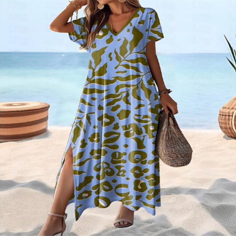 High Waist Floral Print Maxi Skirt – Elegant Boho Summer Skirt for Women.