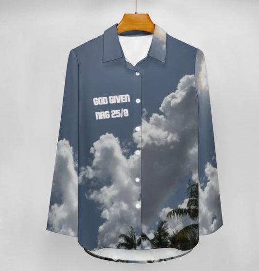 Printed Long-sleeved irregular shirt AY008