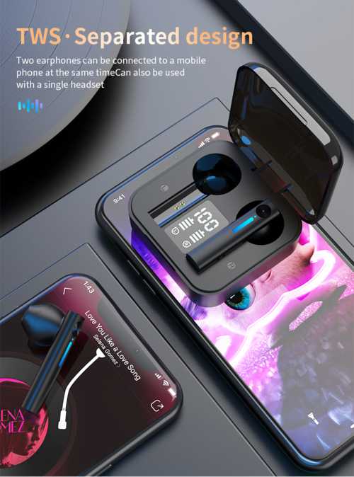 Bluetooth LED Wireless TWS Earphones with Microphone Bright Starz Store