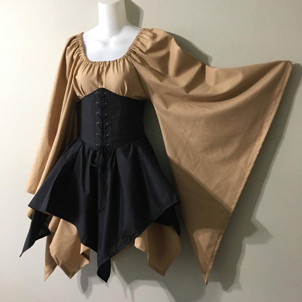 Women’s Renaissance Dress Costume | Long Sleeve Medieval Vintage Gown - Bright Starz Store