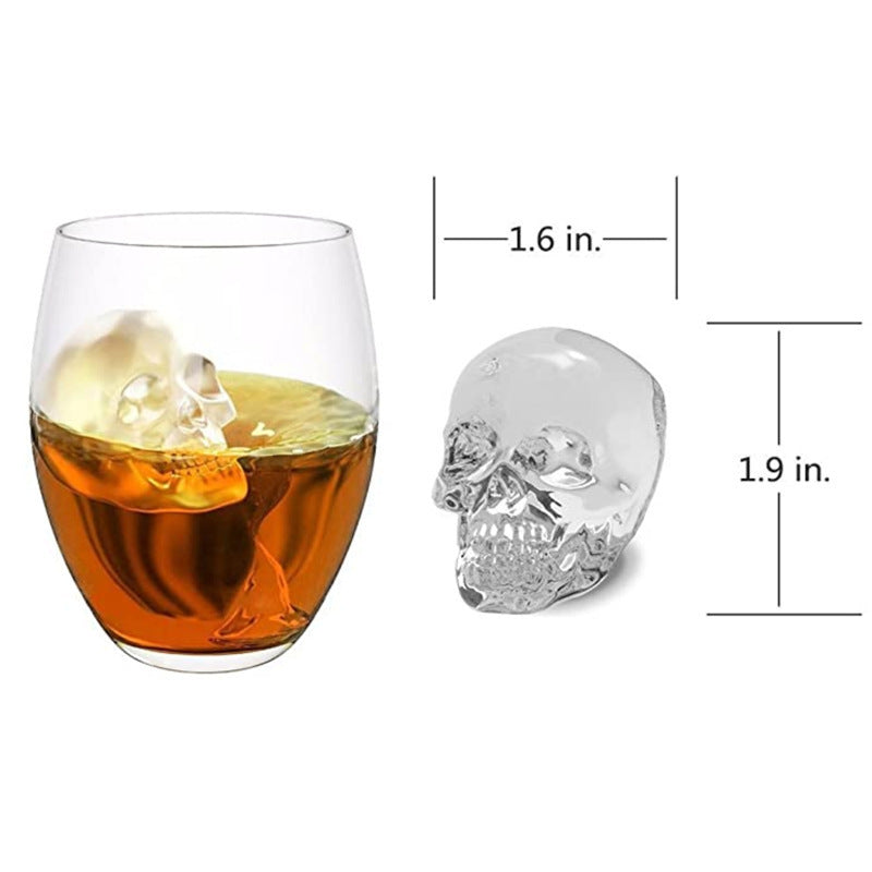 Silicone Skull Ice Cube Mold | 3D Skull Ice Tray for Whiskey, Cocktails & Bar Drinks - Bright Starz Store