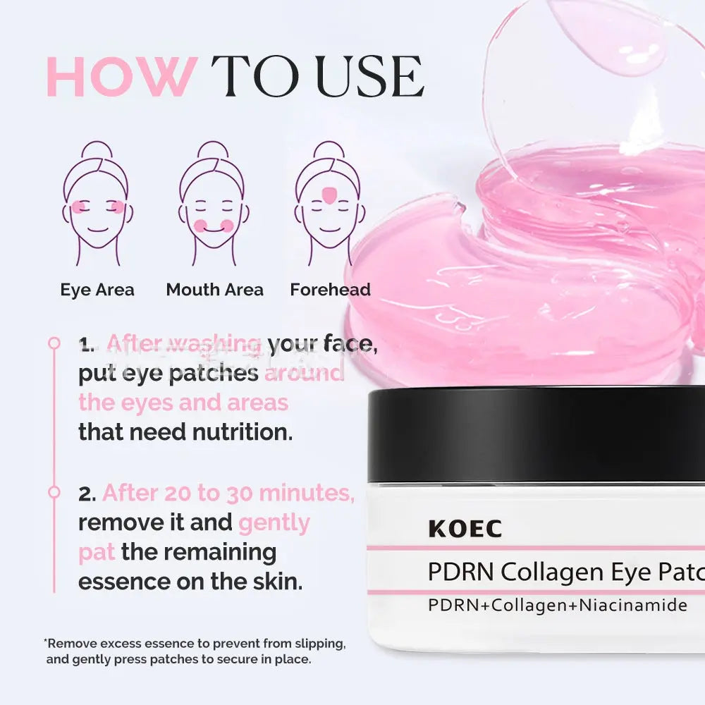 Collagen Niacinamide Eye Mask | 60pcs Moisturizing & Nourishing Under-Eye Patches - Bright Starz Store