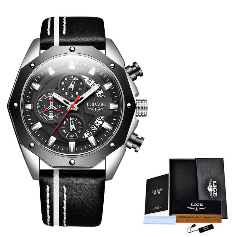 Luxury Men’s Sport Watch | Waterproof Quartz Chronograph Silicone Wristwatch - Bright Starz Store