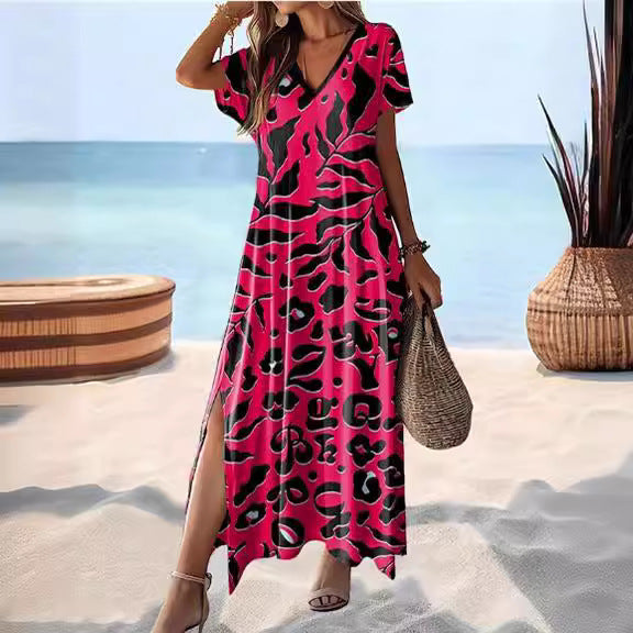 High Waist Floral Print Maxi Skirt – Elegant Boho Summer Skirt for Women.
