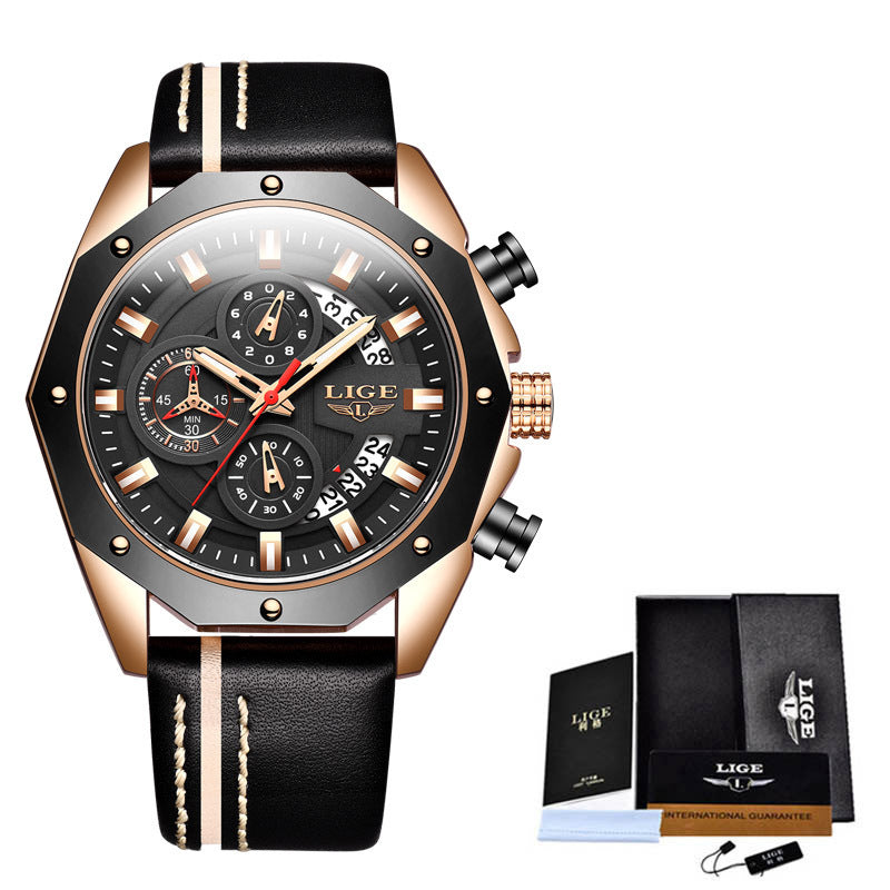 Luxury Men’s Sport Watch | Waterproof Quartz Chronograph Silicone Wristwatch - Bright Starz Store