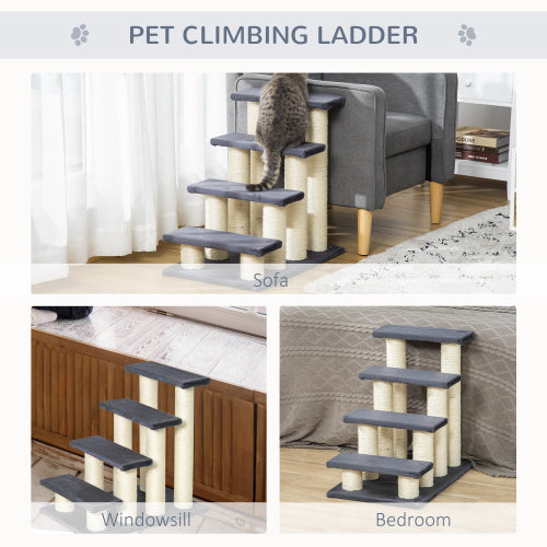 PawHut Cat Tree with Steps – Indoor Cat & Dog Stair Tower with Scratching Posts cjdropshipping