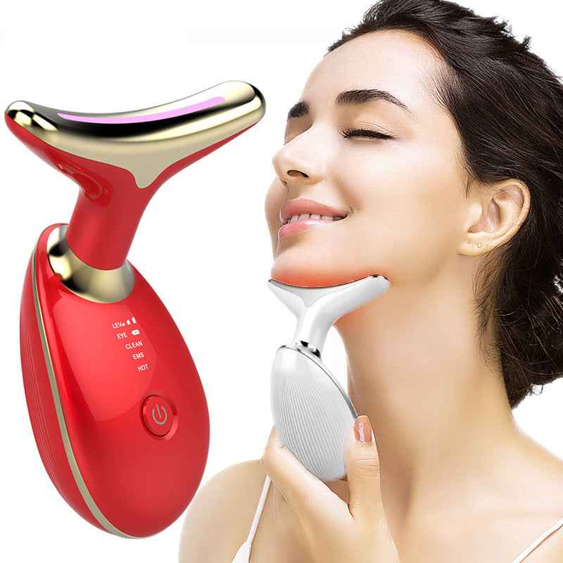 EMS Thermal Neck Lifting And Tighten Massager Electric Microcurrent Wrinkle Remover.