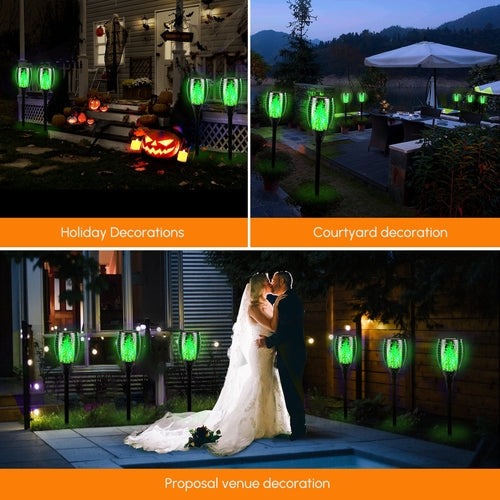 4 Pack Solar Torch Lights – Outdoor 12 LED Flickering Flame Solar Lamps Bright Starz Store