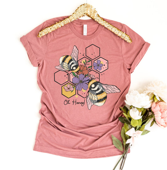 Oh Honey” T-Shirt – Cute Graphic Tee for Women DC-Printliss