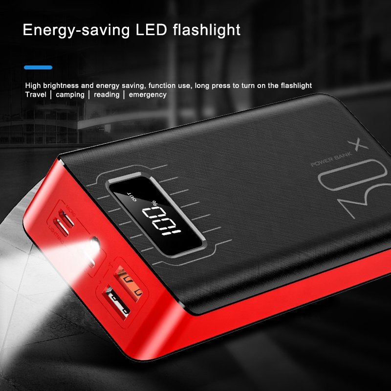 20000mAh External Battery Power Bank – Dual USB with LED Flashlight DC-THE CEO