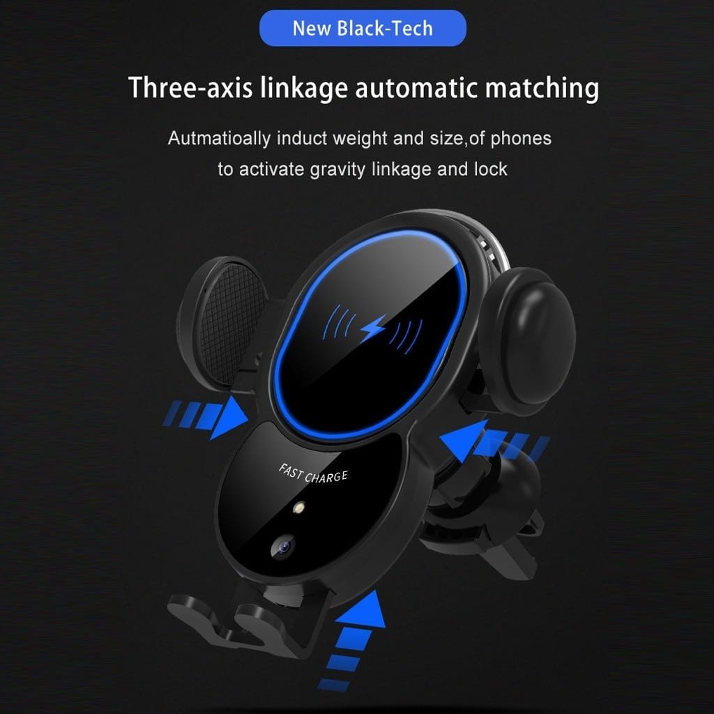 10W Wireless Car Charger – Triangle Mount, Auto-Clamping Fast Charging DC-THE CEO