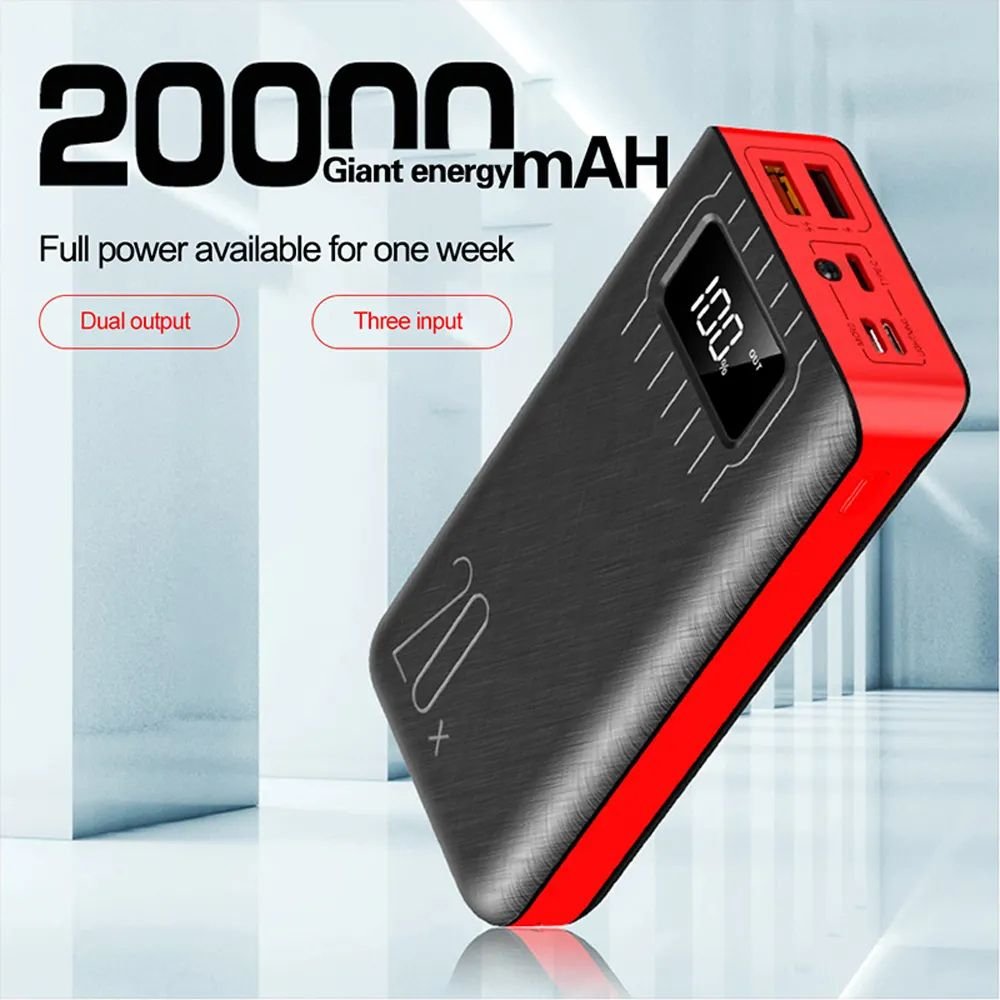 20000mAh External Battery Power Bank – Dual USB with LED Flashlight DC-THE CEO