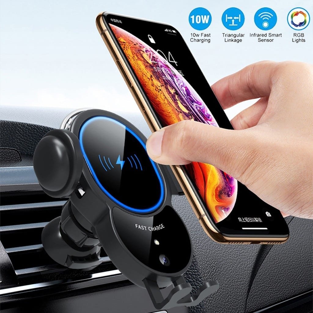 10W Wireless Car Charger – Triangle Mount, Auto-Clamping Fast Charging DC-THE CEO