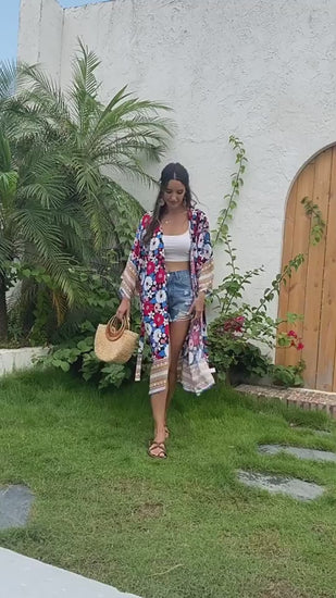 Bohemian Beach Dress – Flowy Vacation Maxi Sundress for Women.