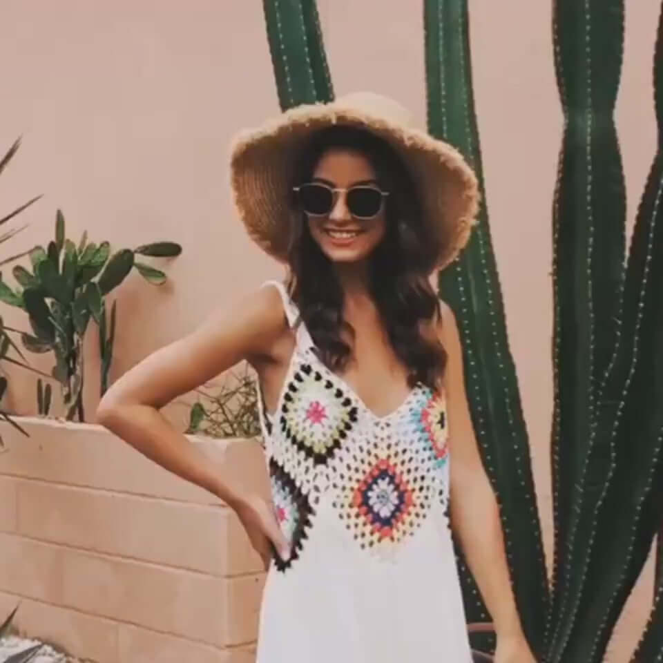 Crocheted Boho Suspender Dress – Handcrafted Charm & Effortless Summer Elegance.