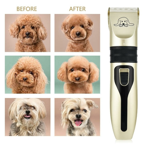 Professional Pet Hair Clipper Set – Low Noise, Rechargeable Dog & Cat Grooming Kit Bright Starz Store