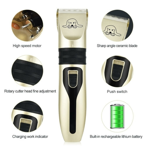 Professional Pet Hair Clipper Set – Low Noise, Rechargeable Dog & Cat Grooming Kit Bright Starz Store