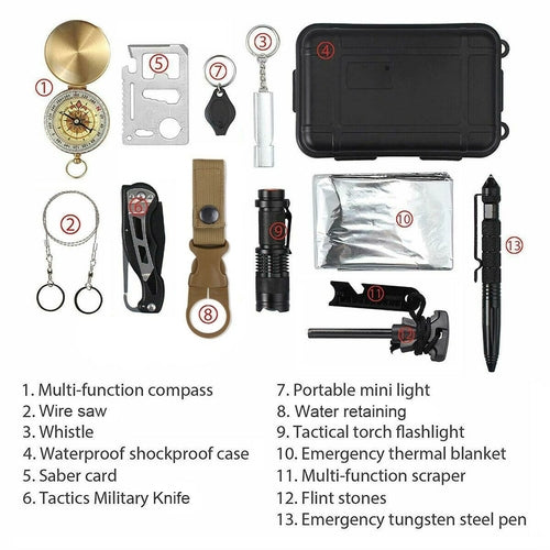 14-in-1 Outdoor Emergency Survival Kit – Camping & Safety Gear Bright Starz Store
